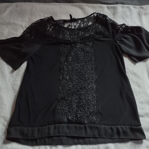 White House Black Market Elegant Black Lace Women's Top/Size Small